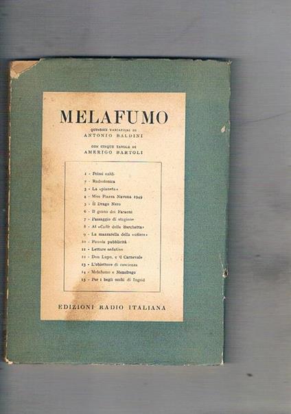 Melafumo quindici varianzio di A. Baldini - Antonio Baldini - copertina