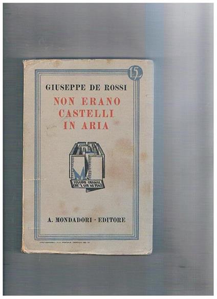 Non erano castelli in aria. Cronistoria in tre tempi. Prima edizione. Coll. I libri azzurri - Giuseppe De Rossi - copertina