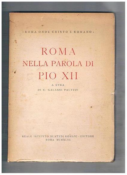 Roma nelle parole di Pio XII - copertina