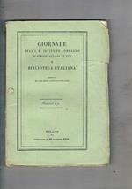 Giornale dell'I. R. Istituto lombardo di scienze, lettere ed arti e biblioteca italiana, composta da vari dotti nazionali e stranieri. Tomo IX° fasc. 25-27.Ricerche del consolato generale dè francesi riguardante l'acqua potabile di Milano scoperta di due