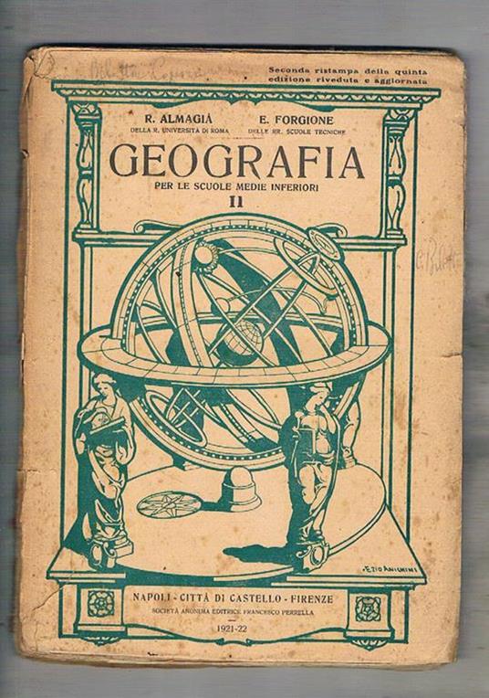 Geografia per le scuole medie vol. II° l'Italia in particolare e regioni e stati d'Europa - Roberto Almagià - copertina