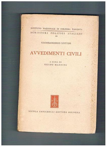 Avvedimenti civili, a cura di Guido Mancini - Gianfrancesco Lottini - copertina