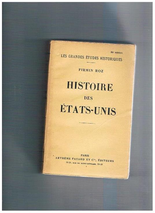 Histoire des Etats-Unis - Firmin Roz - copertina