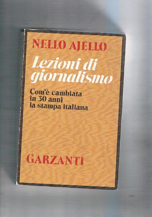 Lezioni di giornalismo - Nello Ajello - copertina