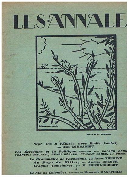 Les Annales politique et littéraires. Grande Revue litteraire de la Vie Moderne n° 2403 15 avril 1932 - Pierre Brisson - copertina