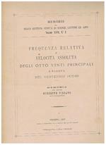 Frequenza relativa e velocità assoluta degli otto venti principali a Padova nel ventennio 1870-89. Memoria del R. Istituto veneto di Scienze Lettere e Arti vol. 24° n° 2