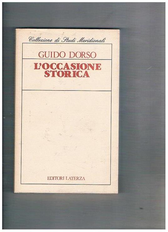 L' occasione storica - Guido Dorso - copertina