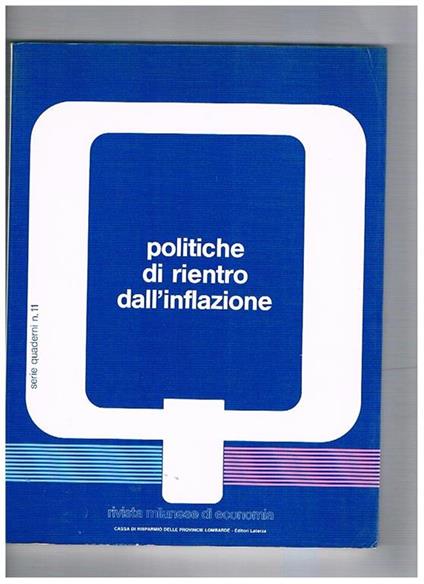 Politiche di rientro dall'inflazione - copertina