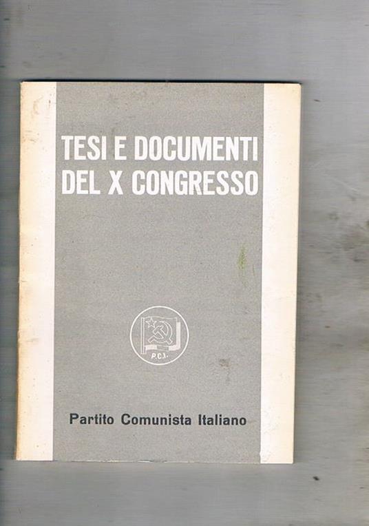 Tesi e documenti del X congresso - copertina