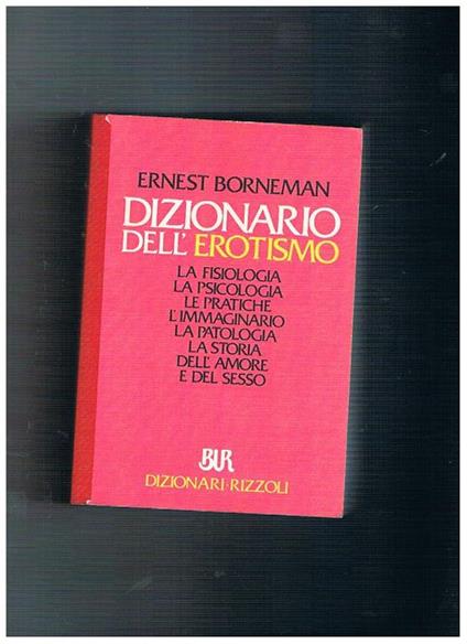 Dizionario dell'erotismo - Ernst Bornemann - copertina