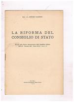 La riforma del consiglio di stato. Estratto