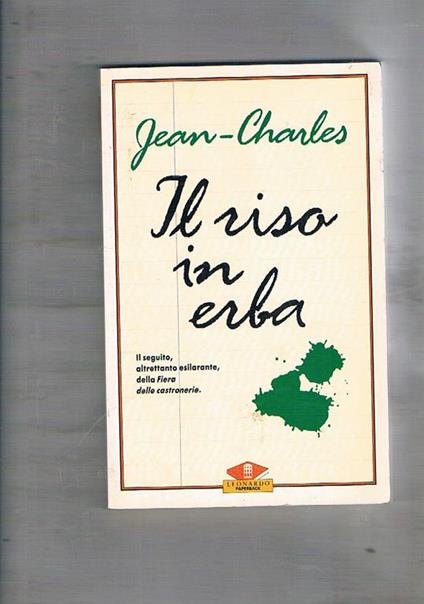 Il riso in erba - Jehanne Jean-Charles - copertina