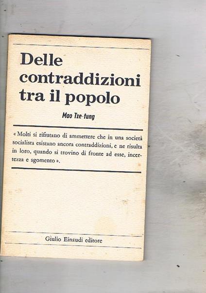 Delle contraddizioni tra il popolo - Tse-tung Mao - copertina