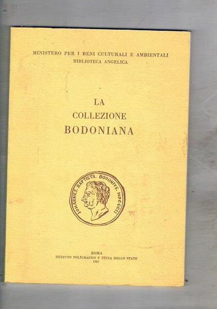 La collezione bodobiana della biblioteca Angelica - copertina