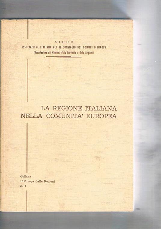 La regione italiana nella comunità europea - copertina