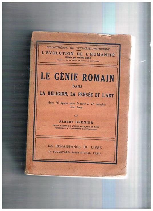 Le génie romain dans la religion, la pensée et l'art - Albert Grenier - copertina