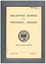 Bollettino storico per la provincia di Novara, anno LXXV - n. 1 - I semestre - giugno 1984, II semestre - dicembre 1984