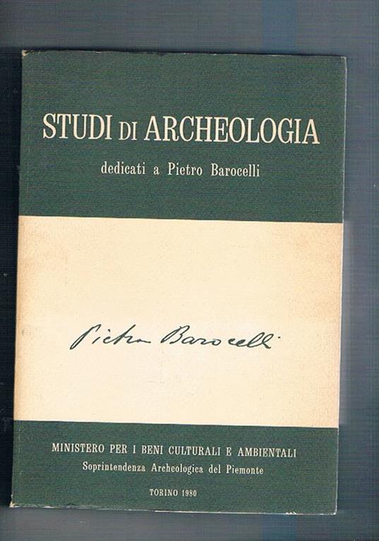 Studi di archeologia dedicati a Pietro Barocelli - copertina