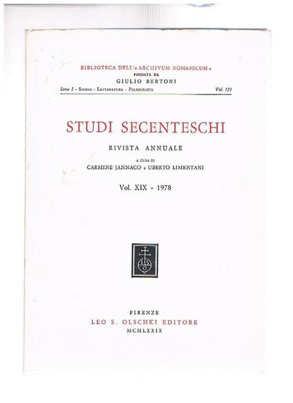 Studi secenteschi - copertina