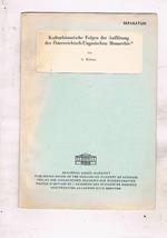 Kulturhistorische Folgen der Auflosung der Oesterreichisch-Ungarischen Monarchie. Estratto