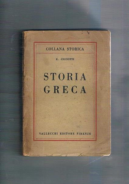 Storia greca - Ettore Ciccotti - copertina