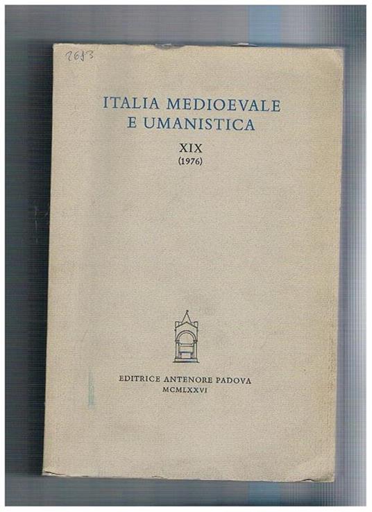 Italia medioevale e umanistica - copertina