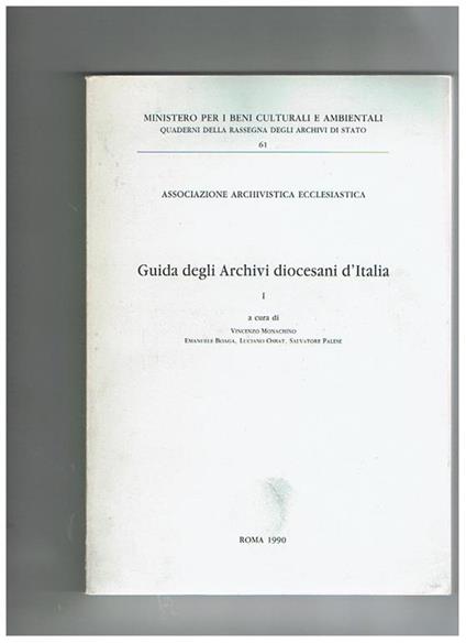 Guida degli archivi diocesani d'Italia I° - copertina