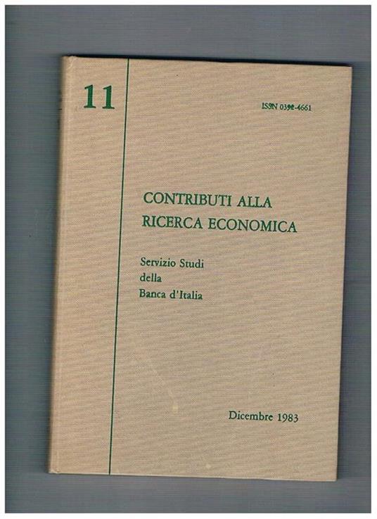 Contributi alla ricerca economica. Servizio studi della Banca d'Italia n° 11 - Angela Barone - copertina