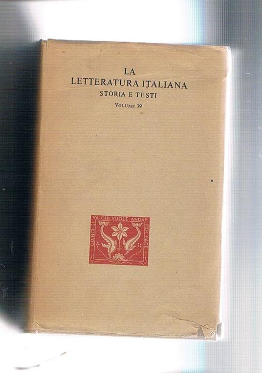 Teatro del seicento. Vol. 39 della letteratura italiana - copertina