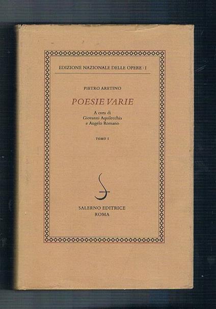 Poesie varie - Pietro Aretino - copertina