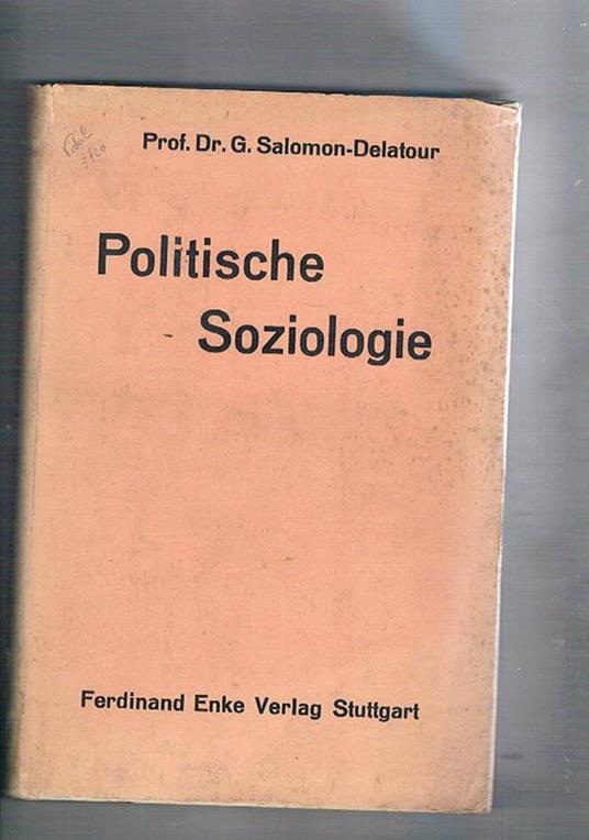 Politische soziologie - Gottfried Salomon-Delatour - copertina