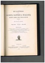 Bullettino della Società Dantesca Italiana, rassegna critica degli studi danteschi, nuova serie. vol. XII. anno 1905 che contiene testi