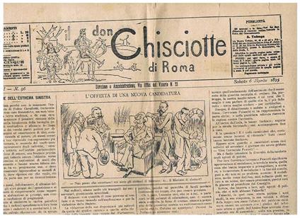 Il Don Chisciotte di Roma. N° del 6 aprile 1896 - Antonio Foglia - copertina