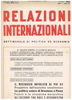 Relazioni internazionali settimanale di politica ed economia. Anno 1955 mancante dei n° 7,8, e dal 29 al 37