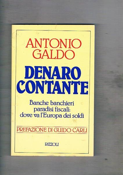 Denaro contante - Antonio Galdo - copertina