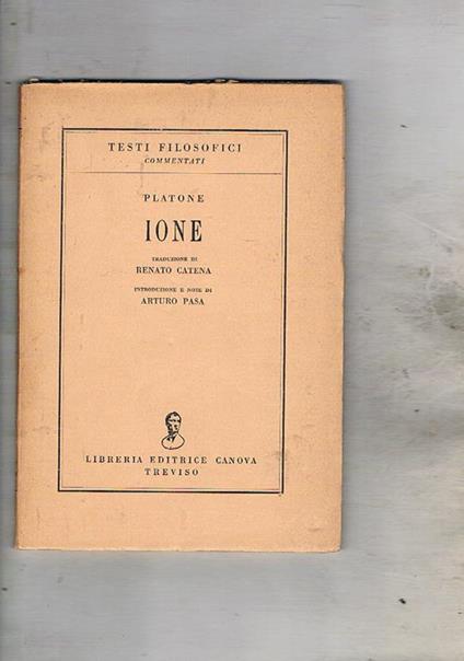 Ione traduzione di Renato Catena - Platone - copertina