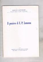 Il pensiero di E. P. Lamanna. Da Aspetti Letterari collana diretta dal prof. G. R. Zitarosa