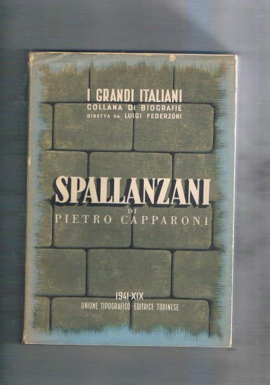 Spallanzani - Pietro Capparoni - copertina