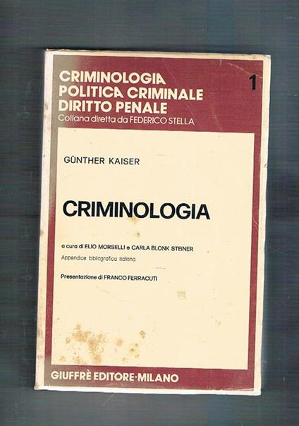 Criminologia - Gunther Kaiser - copertina