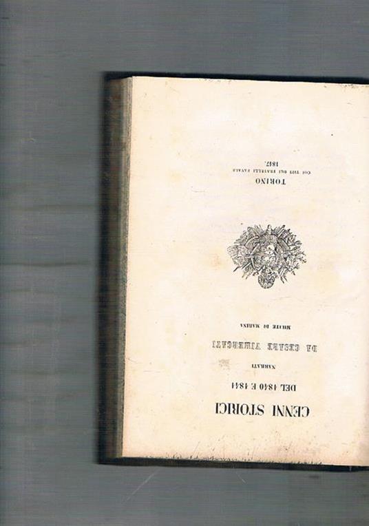 Cenni storici del 1840 e 1841 narrati da C. V - Cesare Vimercati - copertina