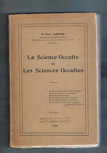 La Science Occulte et Les Sciences Occultes - Paul Carton - copertina