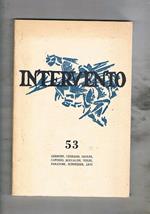 Intervento, rivista bimestrale n° 53 scritti di Gerbore, Legrand, Paratore, Levi M. A., Caforio, Schneider