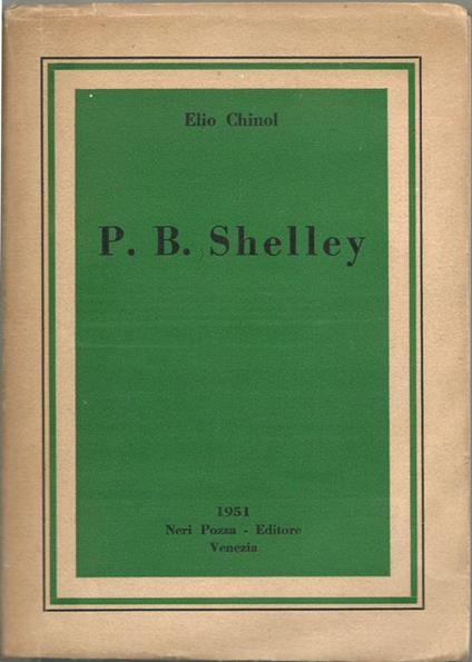 P. B. Shelley - Elio Chinol - copertina