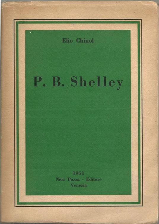 P. B. Shelley - Elio Chinol - copertina