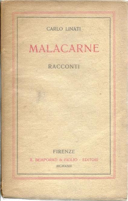 Malacarne. Racconti - Carlo Linati - copertina