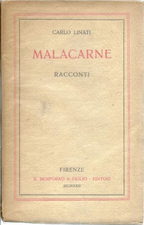 Malacarne. Racconti - Carlo Linati - copertina