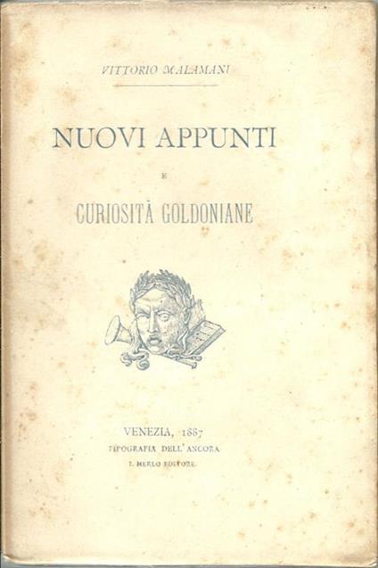 Nuovi appunti e curiosità goldoniane - Vittorio Malamani - copertina