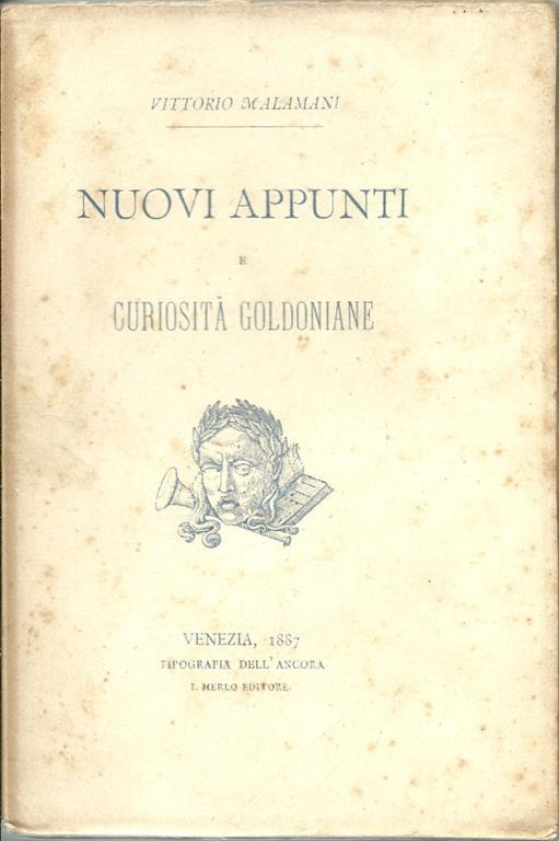 Nuovi appunti e curiosità goldoniane - Vittorio Malamani - copertina