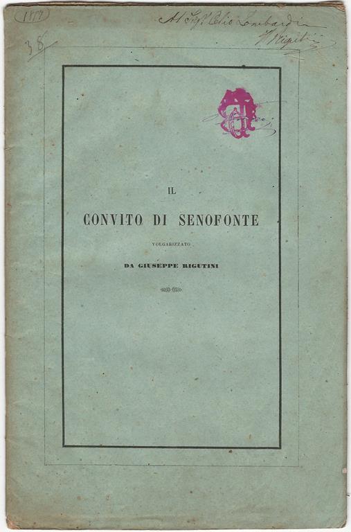 Il Convito di Senofonte volgarizzato - Giuseppe Rigutini - copertina