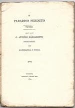 Il paradiso perduto.Poema dell'abate […] professore di matematica e fisica